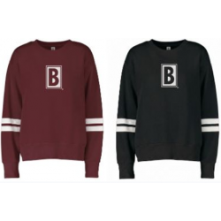 Womens Varsity Stripe Boxy Crew Sweatshirt